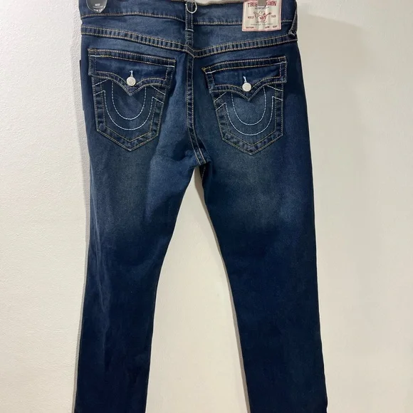 True Religion Ricky Big T Flap Relaxed Straight Fit Jeans SZ 36 X 34 NWT